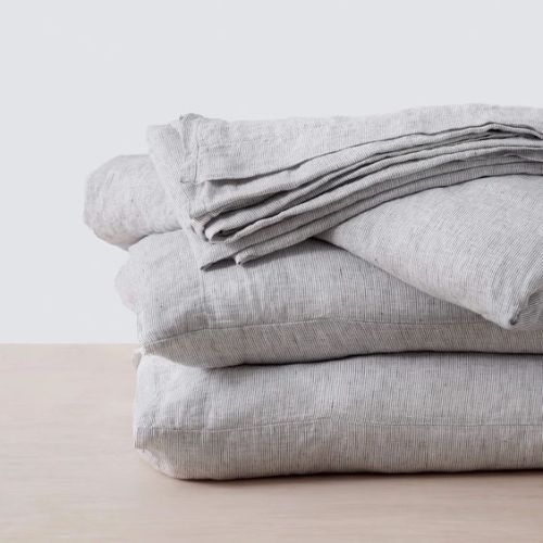 Linen Full Sheets Set 100% Stonewashed French Linen Bed Sheets 4 Pieces Natural Flax Bedding Set