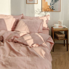 Linen Full Sheets Set 100% Stonewashed French Linen Bed Sheets 4 Pieces Natural Flax Bedding Set