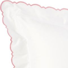 French Pure 100% Linen Scallop Edge Pillowcase Modern Decorative Pillow Ruffles Scallop Edge Cushion