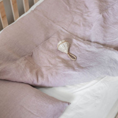 Cartoon pattern nursing quilt bed set 100% organic linen newborn baby crib bedding set wholesale