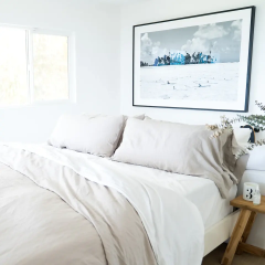 High quality solid color stone washed comforter summer custom bed linen bamboo duvet cover bed sheets hotel bedding sets 220x200