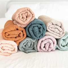 2023 Wholesale Customized 100%Organic Cotton Knitted Baby Blanket For Toddlers And Infant