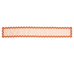 Wholesale High Quality Thicken Linen Fabric Custom Shell Edge Table Runner for Home Wedding Decoration