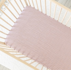 Wholesale Custom Soft Personalized 100% Cotton Baby Fitted Flat Crib Sheet Muslin Cot Sheet Set Bed Bedding Set