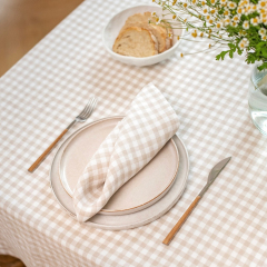 Wholesale custom luxury table decoration dinner tablecloth check plaid linen tablecloth