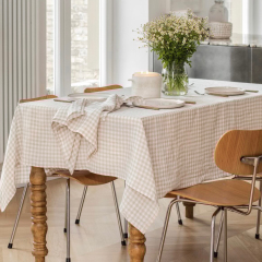Wholesale custom luxury table decoration dinner tablecloth check plaid linen tablecloth
