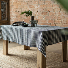 Wholesale custom luxury table decoration dinner tablecloth check plaid linen tablecloth