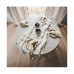 Luxury Wedding Tablecloths Square Round Solid Color Table Cloth French Linen Durable Table Cloth for Banquet