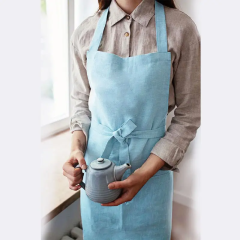 Cheap price natural french linen kitchen apron cooking 100% linen kitchen apron