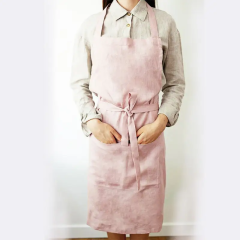 Cheap price natural french linen kitchen apron cooking 100% linen kitchen apron
