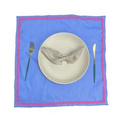 Wholesale Customized Tropical Peach Pure Flax Linen Wavy Napkin