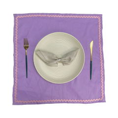 Wholesale Customized Tropical Peach Pure Flax Linen Wavy Napkin