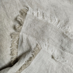 Hot sell High Quality French Flax Throw Blanket Bed Cover Fringed 100% Linen throws Heavy Linen Blankets