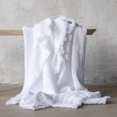 Organic Oeko 100 stone washed double layers 100% pure french linen blanket linen throws with fringe