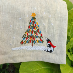 Christmas 100% linen napkins