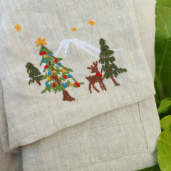 Christmas 100% linen napkins