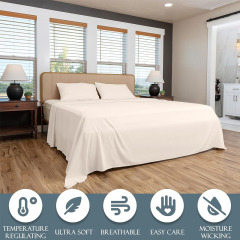 Home Textile 100% Bamboo Fabric King Bedding Bed Sheet Bed Sheet Set Queen Size Yarn-dyed Bamboo Bedding