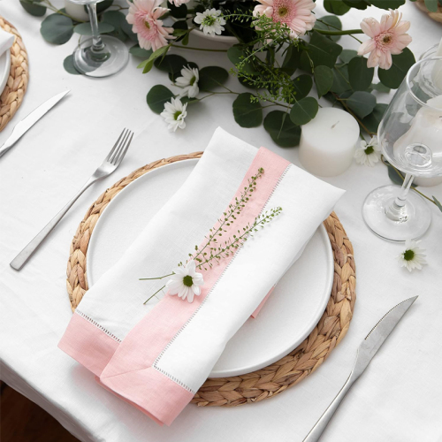 Handmade Dinner Set Napkins Linens Fabric 100% Linen Napkins With Classic Wedding Linen Napkins