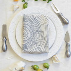 Pure French Linen cotton fabric Napkin wholesale solid yarn dye print linen napkins for wedding party