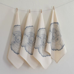 Pure French Linen cotton fabric Napkin wholesale solid yarn dye print linen napkins for wedding party