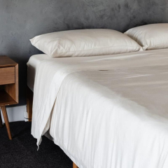 100% Bamboo bedding solid color flat sheet fitted sheet pillowcases bed sets