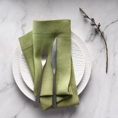 Nature Custom Hot Sale For Restaurant Party Wedding Plain Woven Cloth Pure Linen Blend Linen Table Napkin