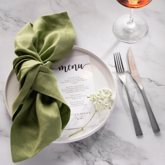 Nature Custom Hot Sale For Restaurant Party Wedding Plain Woven Cloth Pure Linen Blend Linen Table Napkin