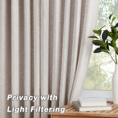 100% French Linen Curtain natural Flax linen sheer custom window curtains for the living room