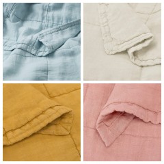 Double-sided 100% pure French flax/linen summer bed quilt set/Quilting Bedspread