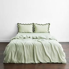 Wholesale Solid Color GOTS Certificate 100% European Flax Linen Bed Sheets Natural French Linen Duvet Cover Bedding Set
