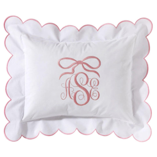 Baby Pillowcase Teddy Bear Decor Cushion | Cute Nursery Pillow Soft Bamboo Cotton Ruffle Pillow: Muslin Frill Cover Pillowcase