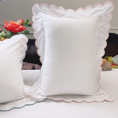 Baby Pillowcase Teddy Bear Decor Cushion | Cute Nursery Pillow Soft Bamboo Cotton Ruffle Pillow: Muslin Frill Cover Pillowcase