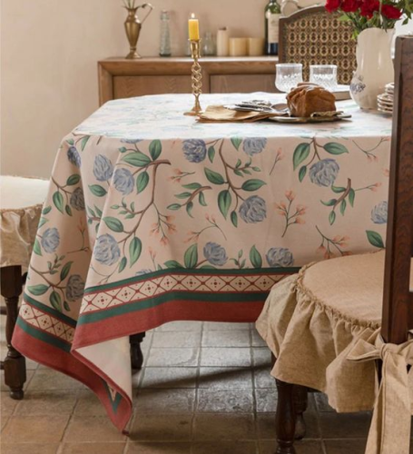 Custom Eco Friendly Kitchen Cloth Dinner Linen Tablecloth Printed Tablecloth