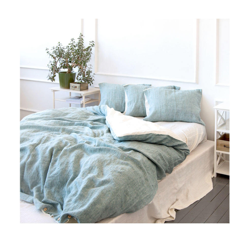 Percale 100% Flax Linen Fabric Boho Bedding Sheet Bed Set
