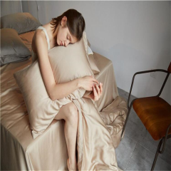 Wholesale Super Soft 4pcs Solid Grey Cooling 100% Bamboo Fiber Hotel Use Bed Duvet Pillow Fitted Sheets Set 300TC
