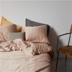 Wholesale Super Soft 4pcs Solid Grey Cooling 100% Bamboo Fiber Hotel Use Bed Duvet Pillow Fitted Sheets Set 300TC