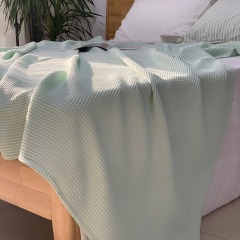 LY-Four Seasons Towel Blanket Adult Bamboo Fiber Office Sewage Cold Silk Cover Double air Condition Blanket 2*2.3m Macaron Color