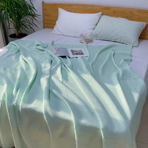 LY-Four Seasons Towel Blanket Adult Bamboo Fiber Office Sewage Cold Silk Cover Double air Condition Blanket 2*2.3m Macaron Color