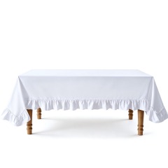 Cotton Tablecloth With Ruffle Edge Wholesale Custom Square Table Cloth Chic Cottage Party Wedding