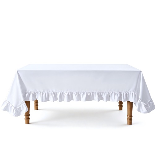 Cotton Tablecloth With Ruffle Edge Wholesale Custom Square Table Cloth Chic Cottage Party Wedding