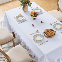 Cotton Tablecloth With Ruffle Edge Wholesale Custom Square Table Cloth Chic Cottage Party Wedding