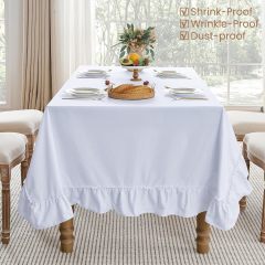 Cotton Tablecloth With Ruffle Edge Wholesale Custom Square Table Cloth Chic Cottage Party Wedding