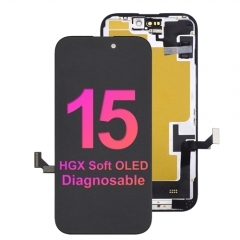 for iPhone 15 HGX Diagnosable OLED Soft Screen Lcd Display