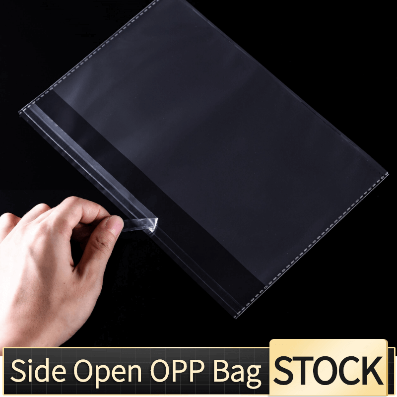 100PCS Stock Transparent Opp Bag Side Opening