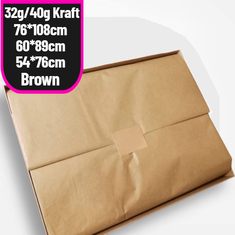 Stock 32g/40g Brown Kraft Paper Gift Wrapping Paper