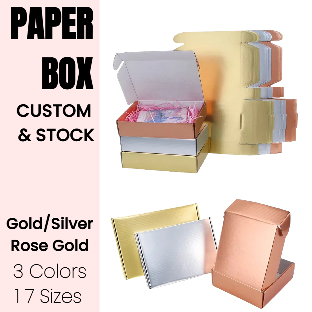Luxury Gold Silver Rose Gold Shipping Box