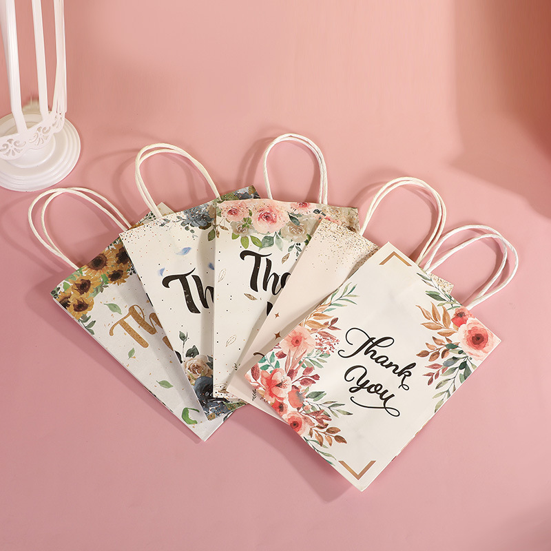 120gsm Kraft Paper Cartoon Bag Rose Shamrock Sunflower Gift Packaging