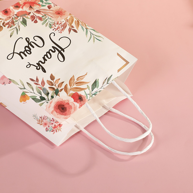 120gsm Kraft Paper Cartoon Bag Rose Shamrock Sunflower Gift Packaging