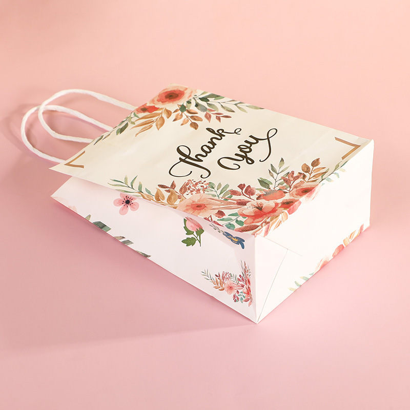 120gsm Kraft Paper Cartoon Bag Rose Shamrock Sunflower Gift Packaging