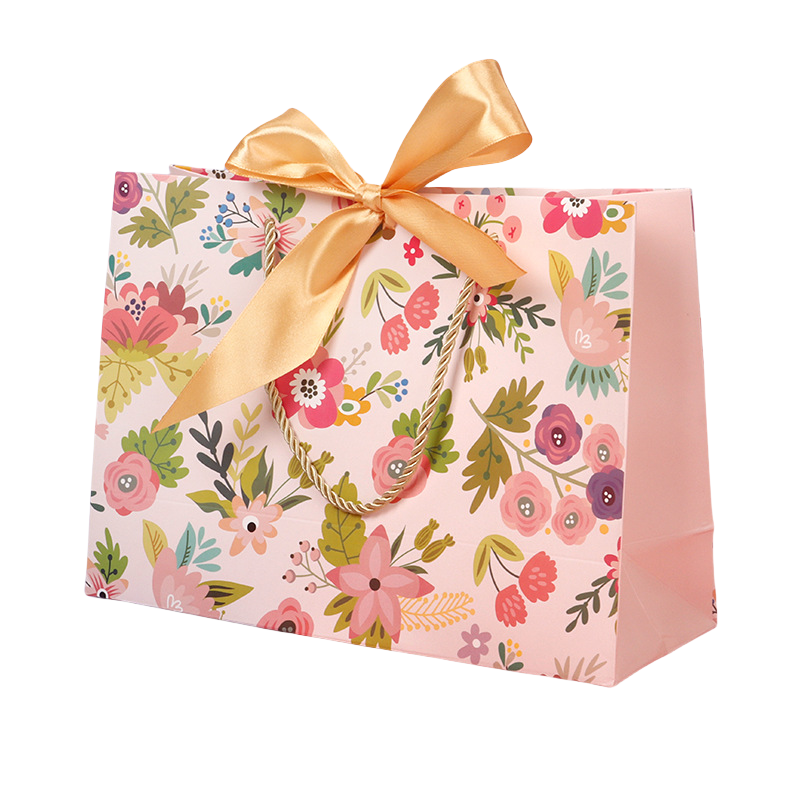 250gsm Ribbon Cosmetic Bag Bowknot Printed Shopping Bag Clothing Bag